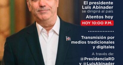 Presidente Abinader hablará esta noche al país