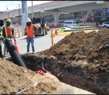 Coraasan avanza en trabajos de ampliación colector aguas residuales en Av. Juan Pablo Duarte