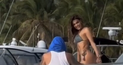 Captan a Caroline Aquino con DJ Adoni; hay hasta beso