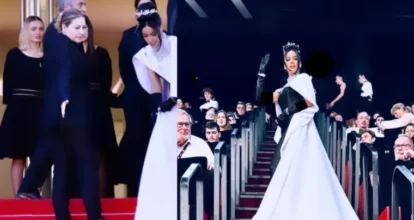 Massiel Taveras desfiló en el Festival de Cannes con diseño “El Cristo” de Gianina Azar