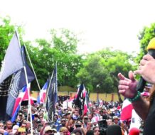 Así fue la protesta frente al Palacio Nacional contra la masiva migración haitiana