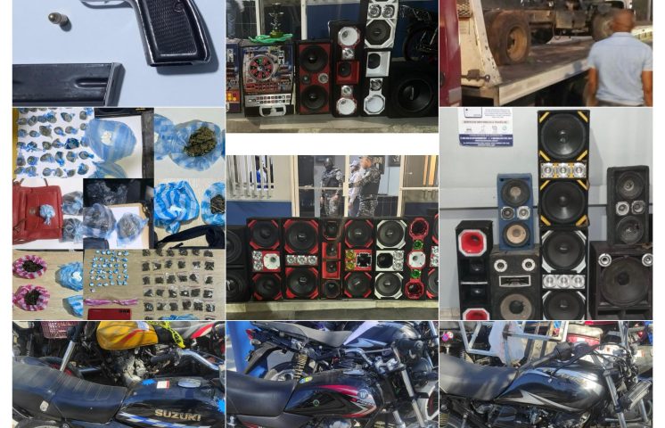  Ocupan armas, sustancias narcóticas y bocinas por contaminación sónica en Villa Mella