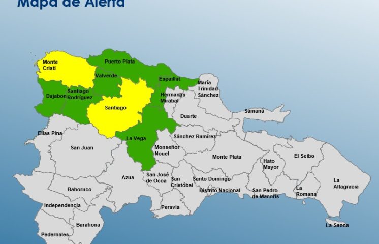 COE mantiene ocho provincias bajo alerta por vaguada en RD