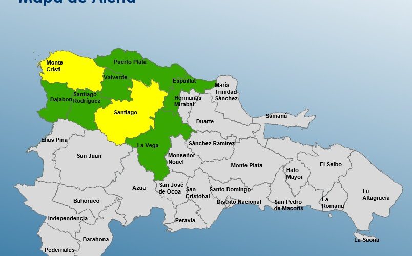 COE mantiene ocho provincias bajo alerta por vaguada en RD