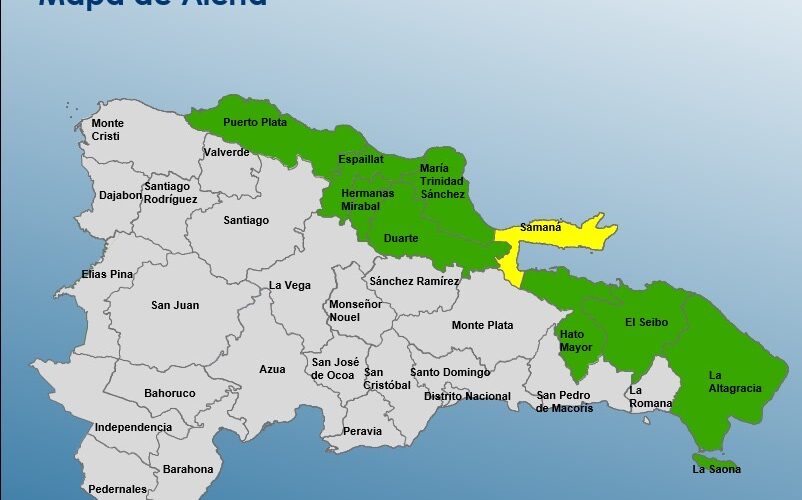 COE mantiene la alerta para 9 provincias por incidencia de vaguada 