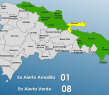 Samaná en alerta amarilla y ocho provincias en verde por vaguada