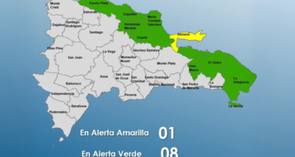 Samaná en alerta amarilla y ocho provincias en verde por vaguada