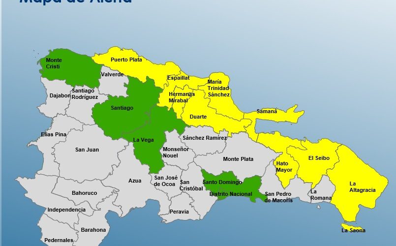 COE mantiene 14 provincias bajo alerta por vaguada 