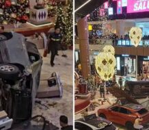 Carro cae desde el cuarto piso de centro comercial en Guatemala