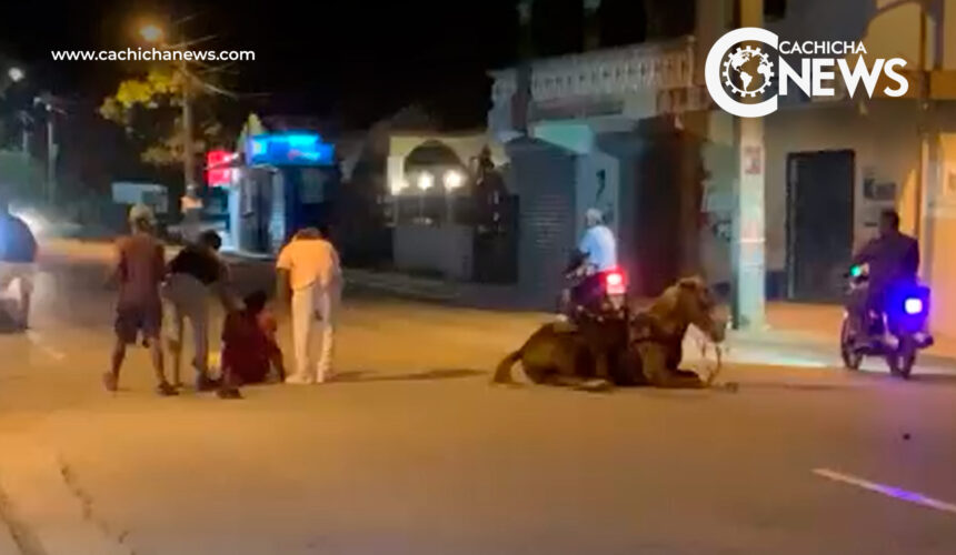 ¡Insólito! Joven choca con caballo y se debate entre la vida y la muerte