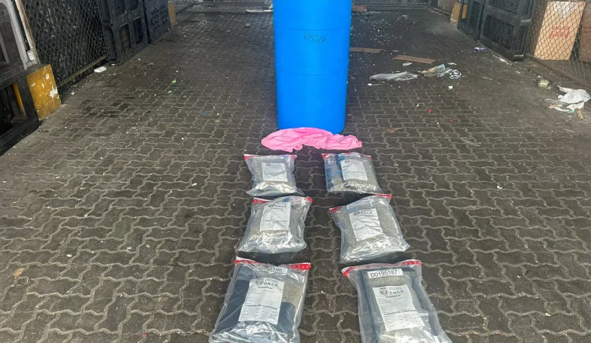 Ocupan 12 paquetes de presunta marihuana en el Puerto de Haina camuflada en tanque de comida
