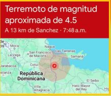 RD registra temblor de tierra este lunes de 4,5 