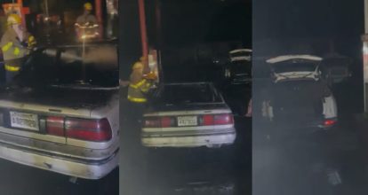 Se incendian tres vehículos en estación de GLP en Santiago 