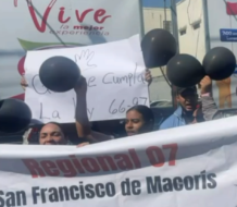 Protesta de la ADP en Duarte y Hermanas Mirabal termina en enfrentamiento con la Policía
