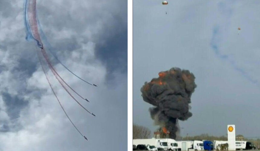 Dos jets militares chocan durante un ensayo acrobático en Francia