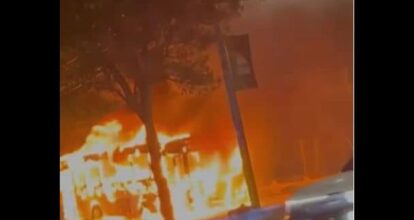 Autobús de la OMSA sufre incendio en la avenida España; no hubo heridos  
