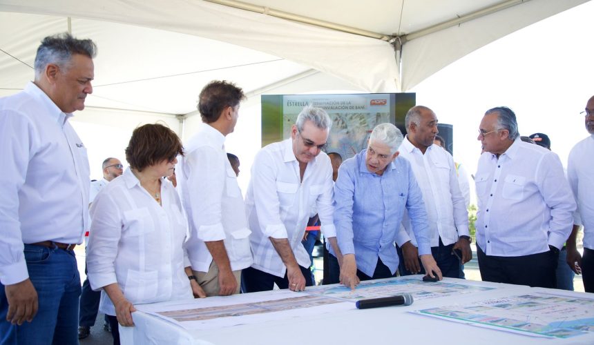 Abinader y MOPC supervisan obras en construcción de la circunvalación de Baní