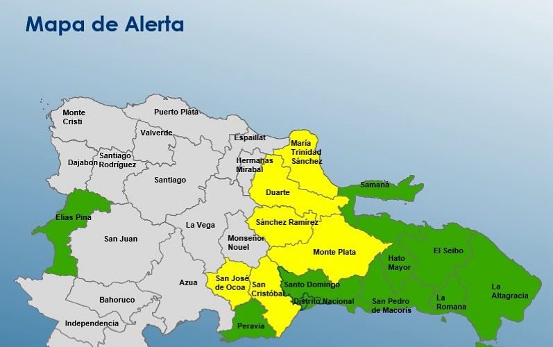 COE emite alertas por lluvias y posibles inundaciones en 16 provincias