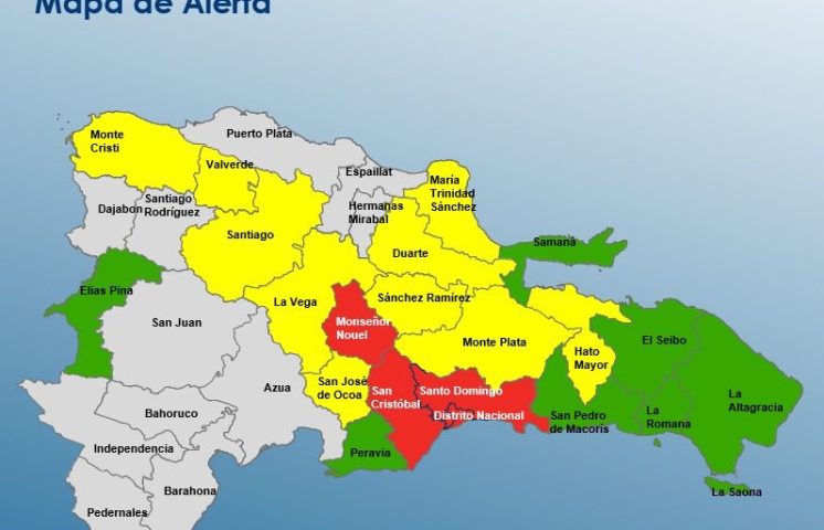 COE emite alerta roja a 4 provincias por vaguada