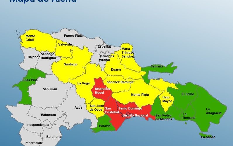 COE emite alerta roja a 4 provincias por vaguada