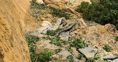 Colapsa tramo vial entre Boca de Nigua y Samangola en San Cristóbal