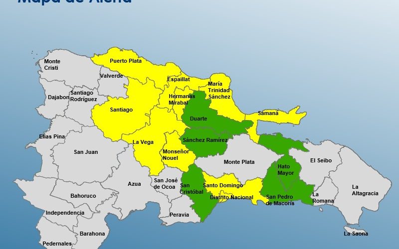 COE mantiene en alerta amarilla a 10 provincias y 05 en verde por vaguada 