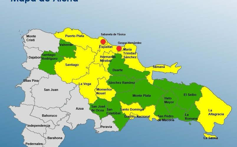COE mantiene 24 provincias bajo alerta por  lluvias