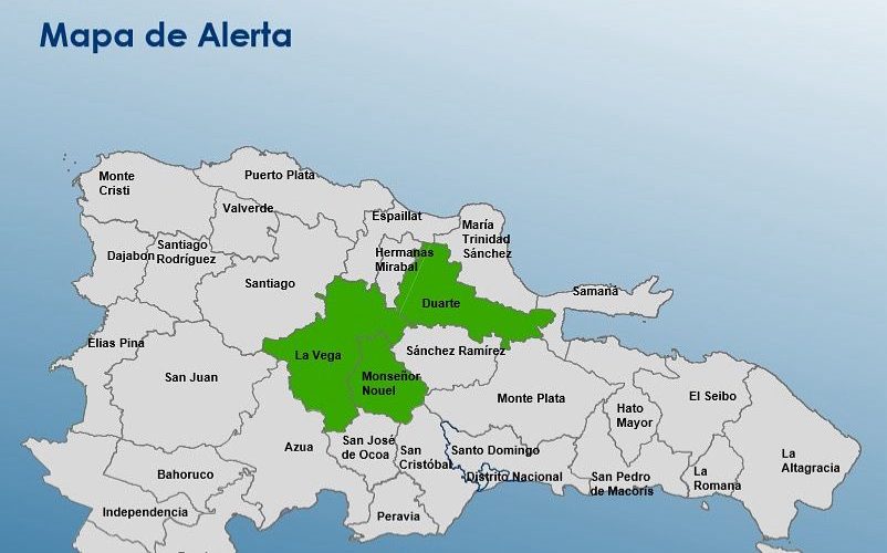 COE mantiene solo a tres provincias en alerta ante posibles lluvias