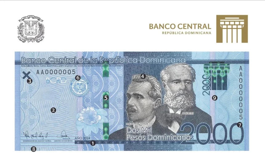 Banco Central pondrá en circulación nuevos billetes de RD$2,000 a partir del 12 de mayo