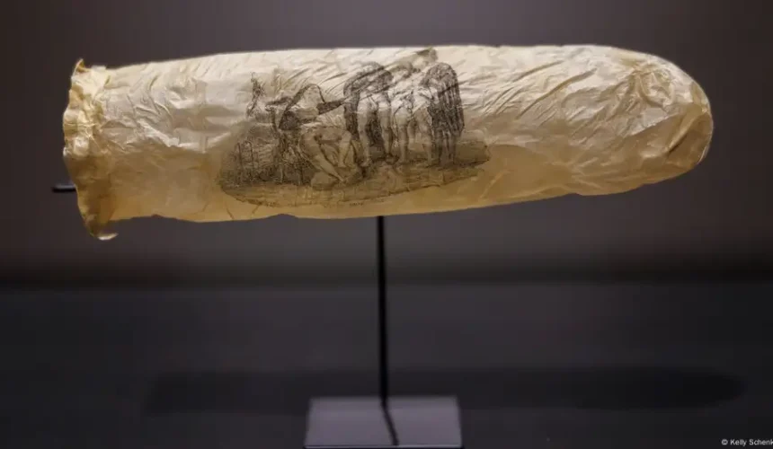 Rijksmuseum exhibe un condón del siglo XIX con escena erótica religiosa como sátira