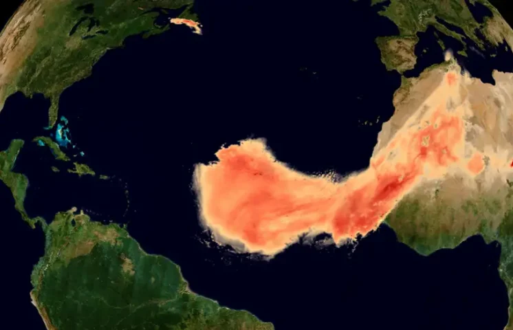 Gran nube de polvo sahariano entra al Caribe rumbo a EE. UU.