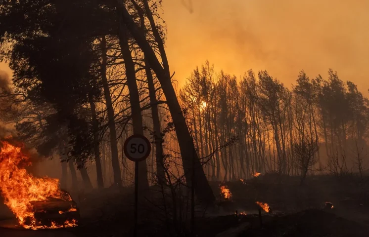 Incendio forestal obliga a evacuar zonas costeras cerca de Atenas