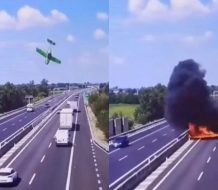 ¡Tragedia en Italia! Dos personas muertas tras avión ligero estrellarse sobre una autopista