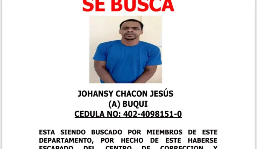 Policía Nacional activa búsqueda de “Buqui” tras fugarse de cárcel Najayo Hombres
