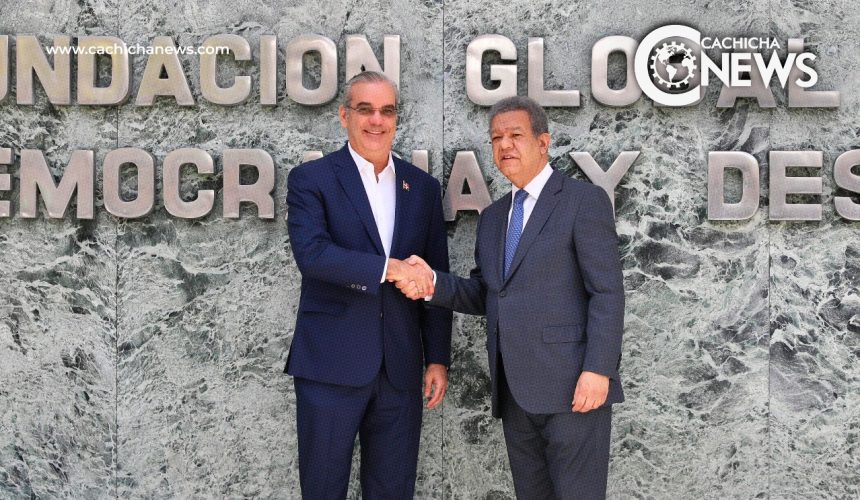 Abinader llega a encuentro con Leonel Fernández en Funglode para tratar crisis haitiana