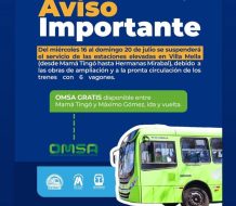 OMSA ofrecerá servicio gratuito en trayecto Mamá Tingó y Hermanas Mirabal tras suspensión de paradas del Metro