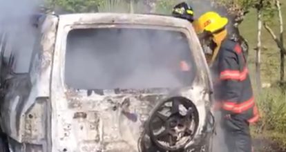 Un herido tras explotar tanque de gas de su vehículo en carretera de Higüey