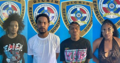 Policía apresa a cuatro personas en persecución en Puerto Plata; ocupan armas y chaleco antibalas