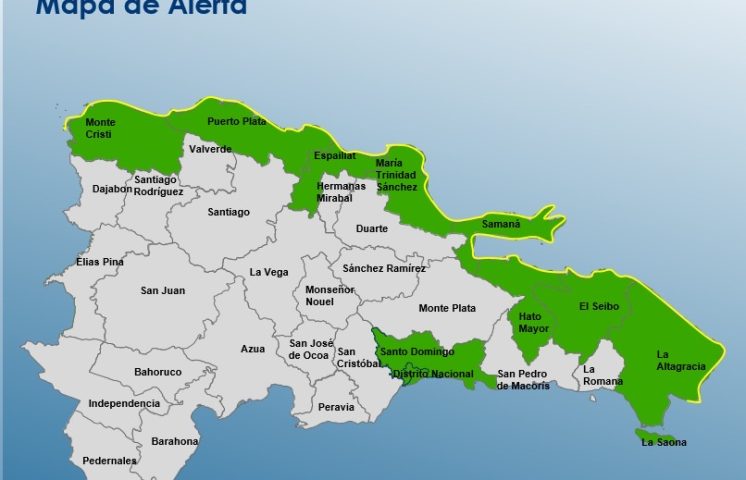 El COE coloca en alerta amarilla toda la zona costera del país por huracán Erin