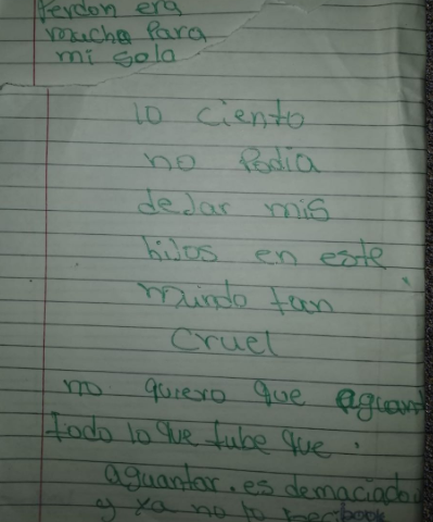 Madre envenenó a sus pequeños: “Perdón, no podía dejar mis hijos en este mundo tan cruel”
