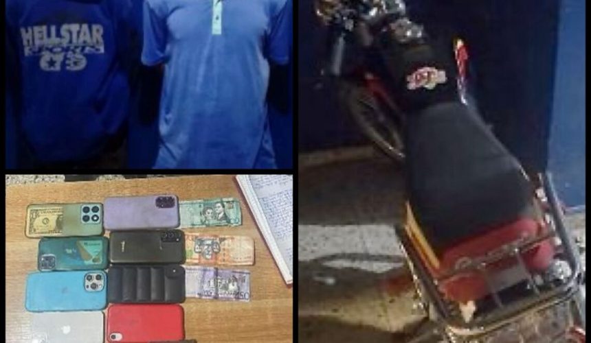 Arrestan supuestos atracadores en Santiago; les ocupan celulares y una pistola de juguete