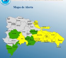 COE emite alerta amarilla para 11 provincias y el Distrito Nacional por intensas lluvias