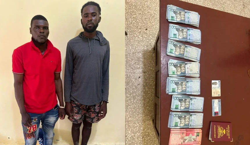 Detienen dos haitianos con más de 400 mil pesos sin la debida declaración en Pedernales