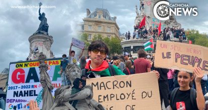 Jóvenes protestan en París contra el Gobierno francés y exigen un “cese de la guerra” en Gaza
