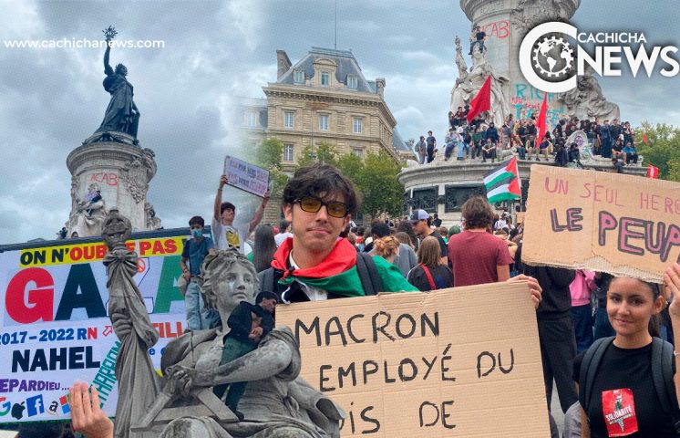 Jóvenes protestan en París contra el Gobierno francés y exigen un “cese de la guerra” en Gaza