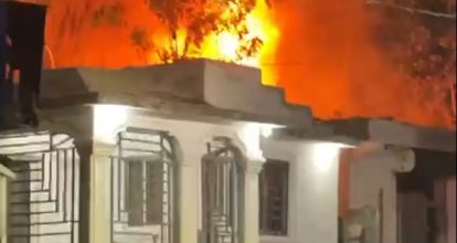 Incendio consume vivienda en barrio La Loma de Quisqueya, San Pedro de Macorís