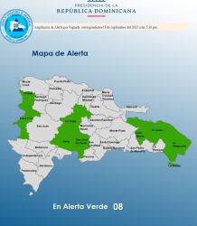 COE amplía alerta verde en ocho provincias por lluvias y posibles inundaciones