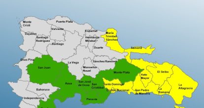 COE mantiene nueve provincias en alerta amarilla y siete en verde por incidencia de vaguada