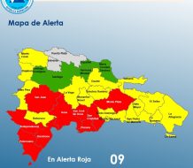 COE reduce a nueve las provincias en alerta roja y asciende a 16 el número en amarilla