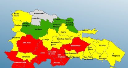 COE reduce a nueve las provincias en alerta roja y asciende a 16 el número en amarilla